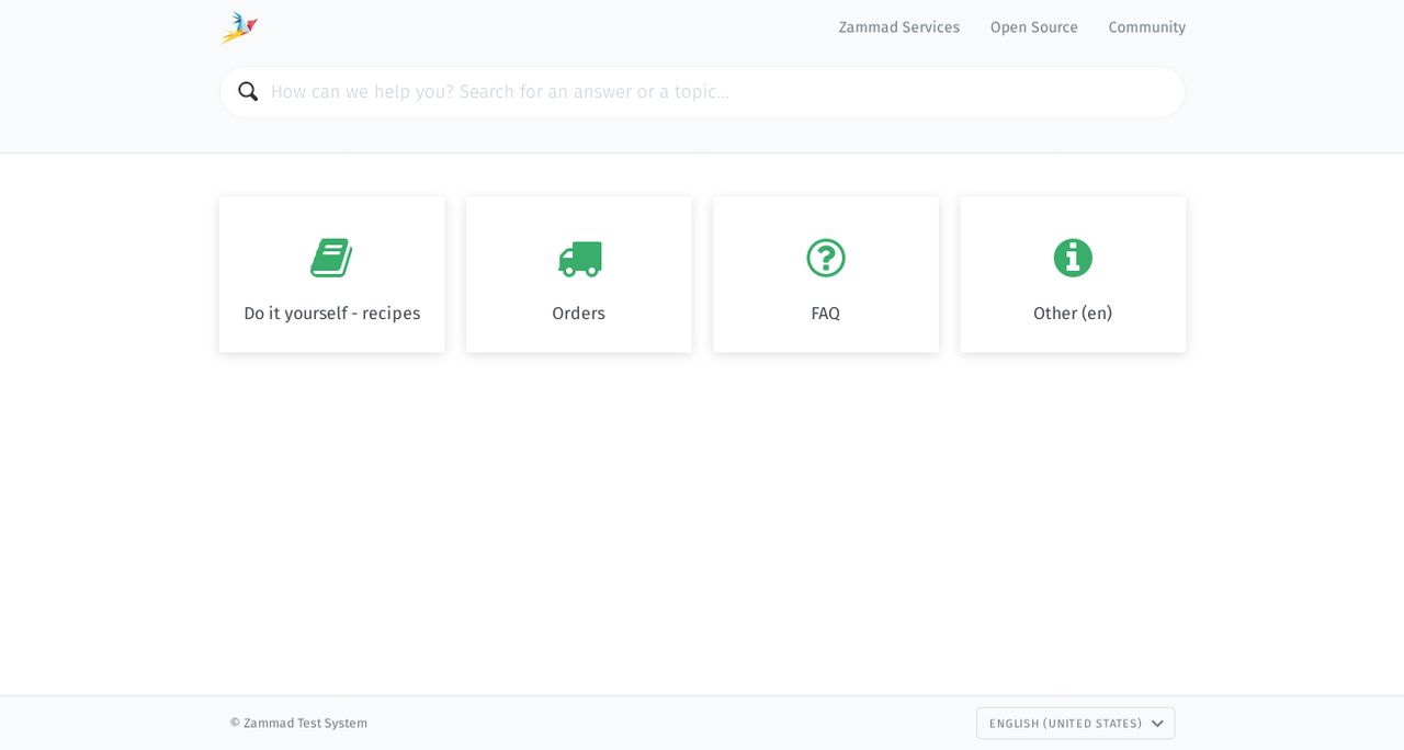 Screenshot Zammad Knowledge Base