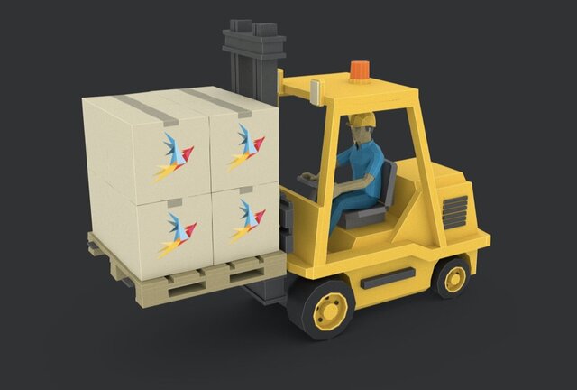 3d animated forklift
