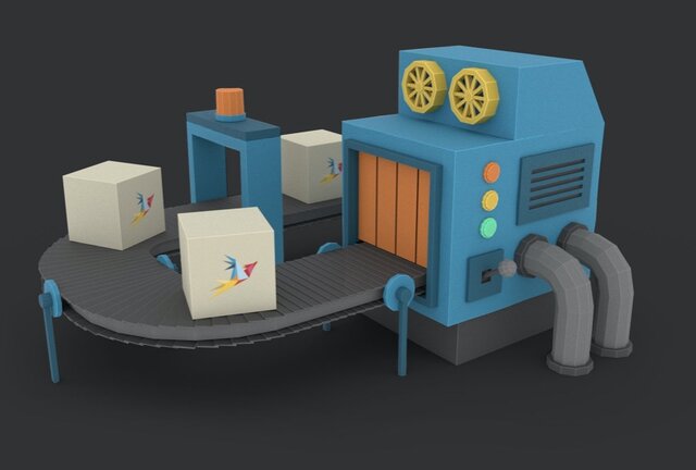 3d animatied production machine